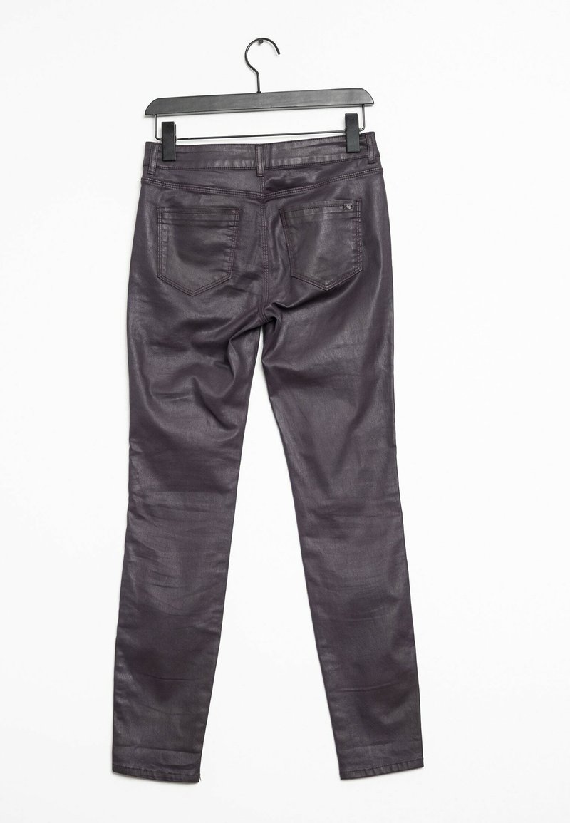 Massimo Dutti Leather trousers purple (Pre-owned)
