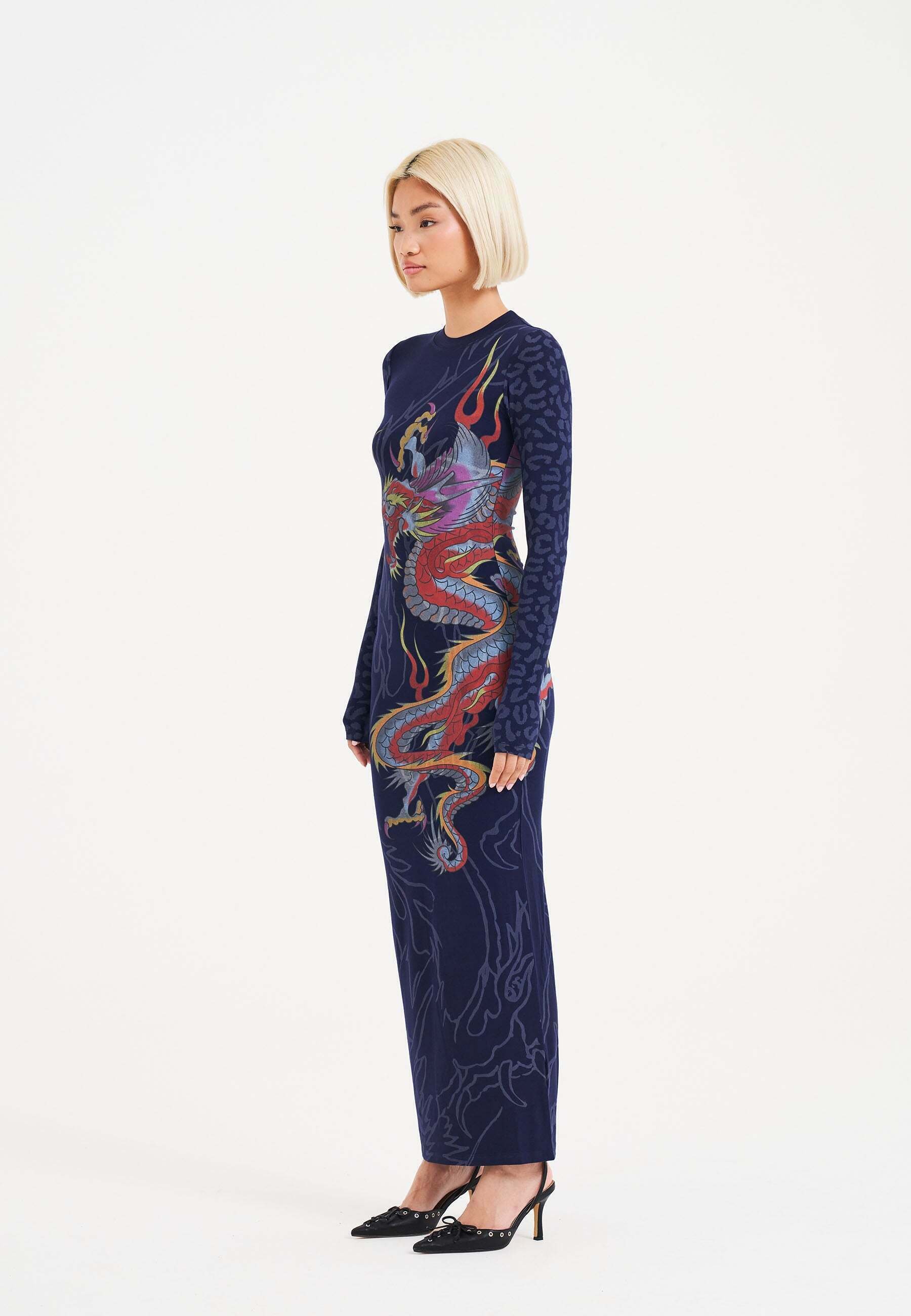 Ed Hardy DRAGON FLAME - Maxi dress - mood indigo/blue - Zalando.ie