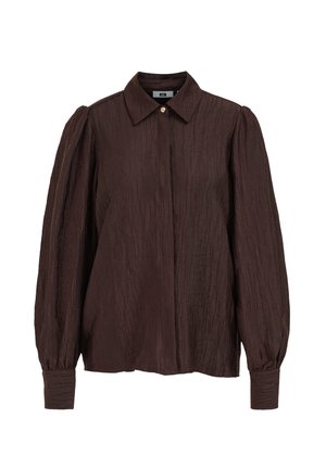 WE Fashion, Blúzka so zapínaním na gombíky - dark brown