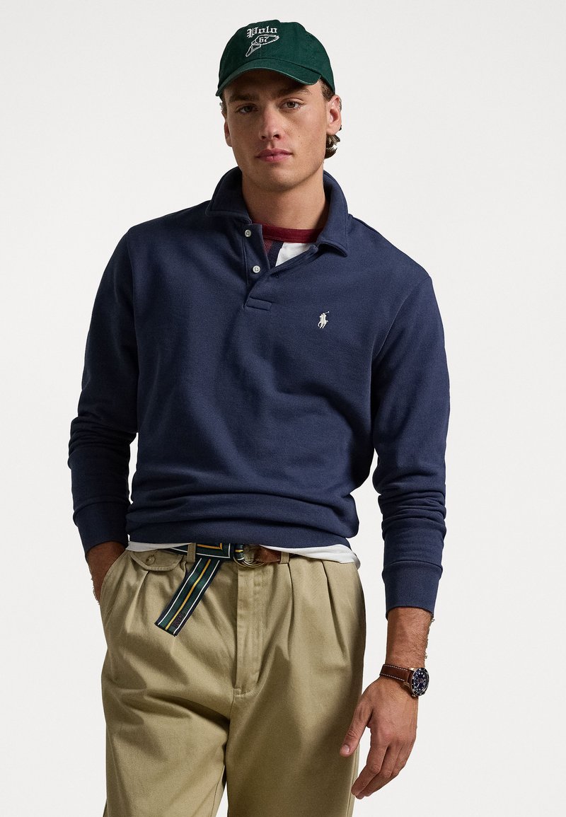 Ralph Lauren POLO RALPH LAUREN long-sleeved polo shirt, men's size XXL cotton Navy blue Vintage Second Hand