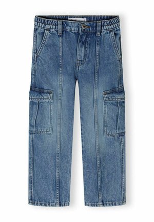 CARGO POCKETS AND LONG LEG - Jeans a sigaretta - blue denim
