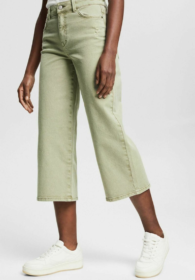 Esprit Flared Jeans light khaki/mottled light green Zalando.co.uk