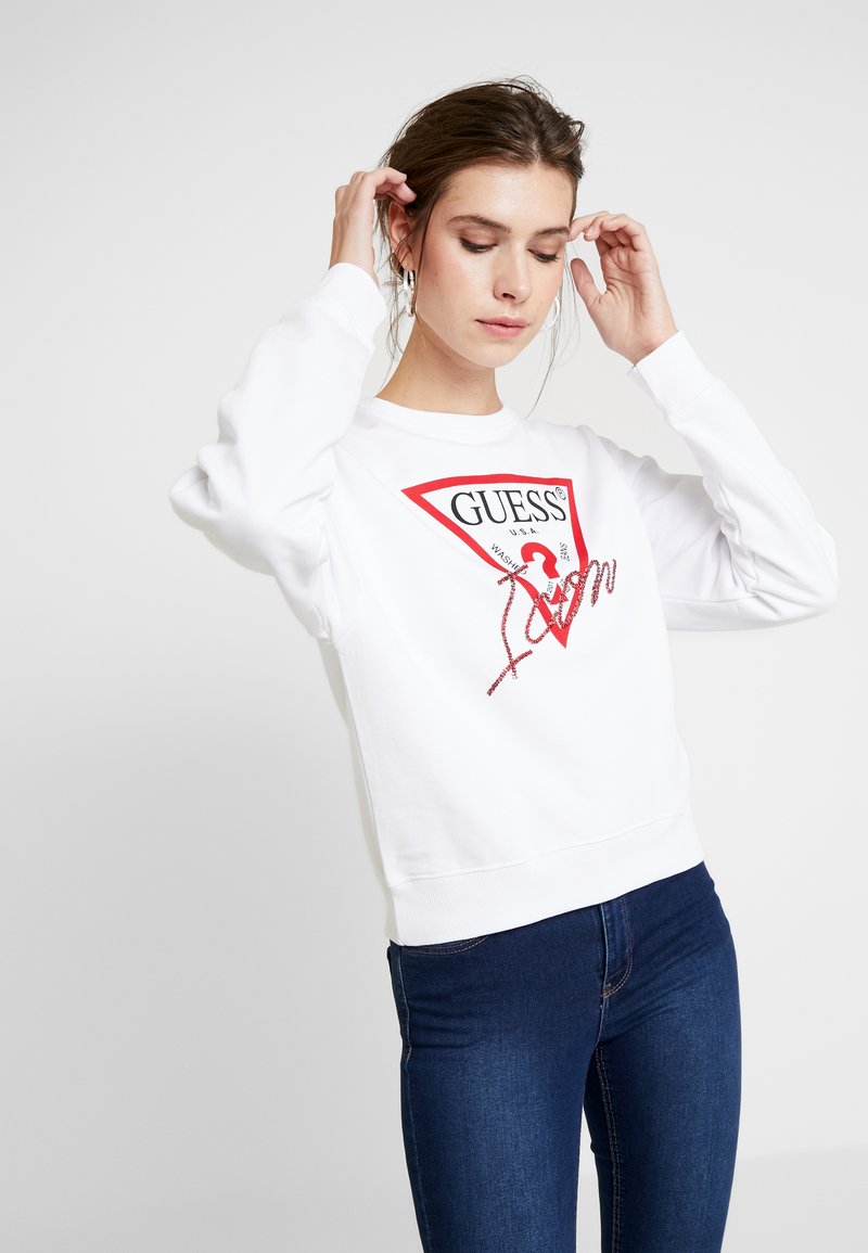 Guess Felpa Original W2YQ16 KBA10 Bianco Regular Fit