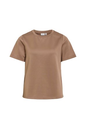 VILA, SHORT SLEEVED TOP VILOANA ROUND NECK - Základné tričko - brown lentil1