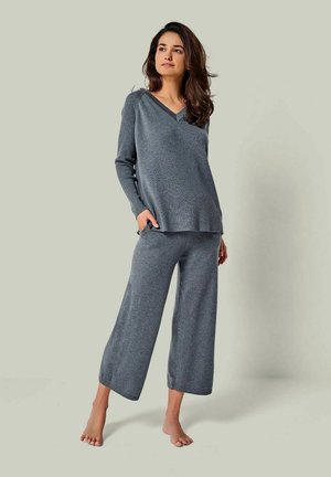 YOU LOOK PERFECT MERINO WOLLE  HAUSANZUG SET 2 TEILIG - Pyjama set - anthracite