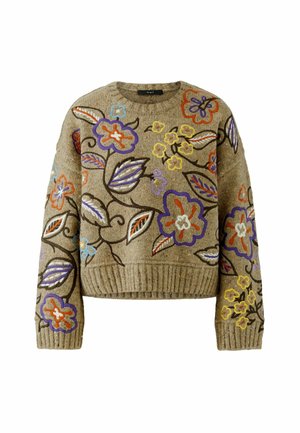 Oui, PULLOVER - Strickpullover - camel violet