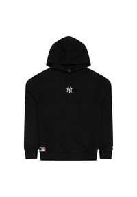 Sudadera negra de algodón con bolsillo tipo canguro, logo blanco en el pecho, capucha con cordón y puños y dobladillo acanalados. Logo de la MLB en la manga.