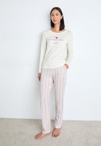 LASCANA VIVANCE DREAMS BY LASCANA VD PYJAMA SET - Komplet pidžame - ecru/stripes
