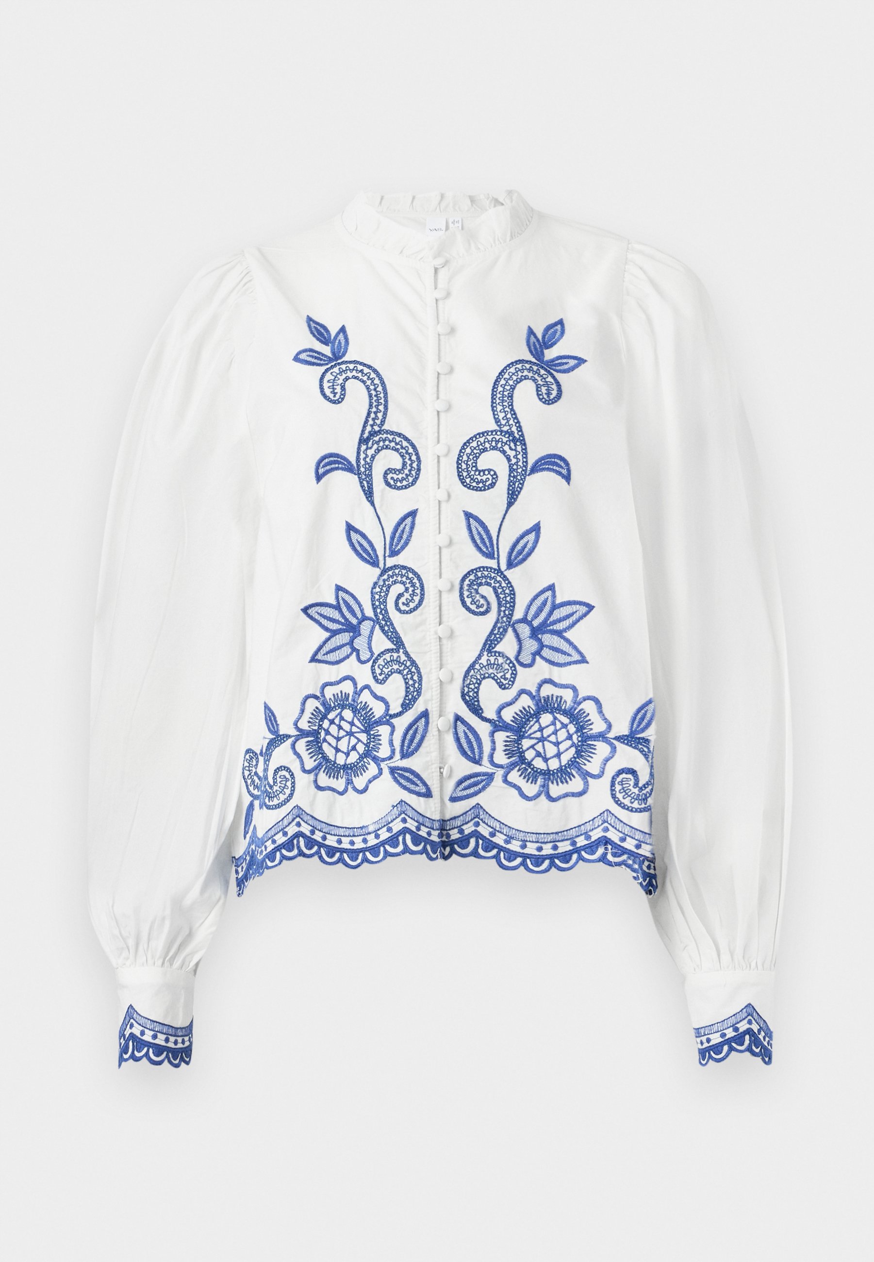 YAS YASSONICA SHIRT - Button-down blouse - white/blue/white