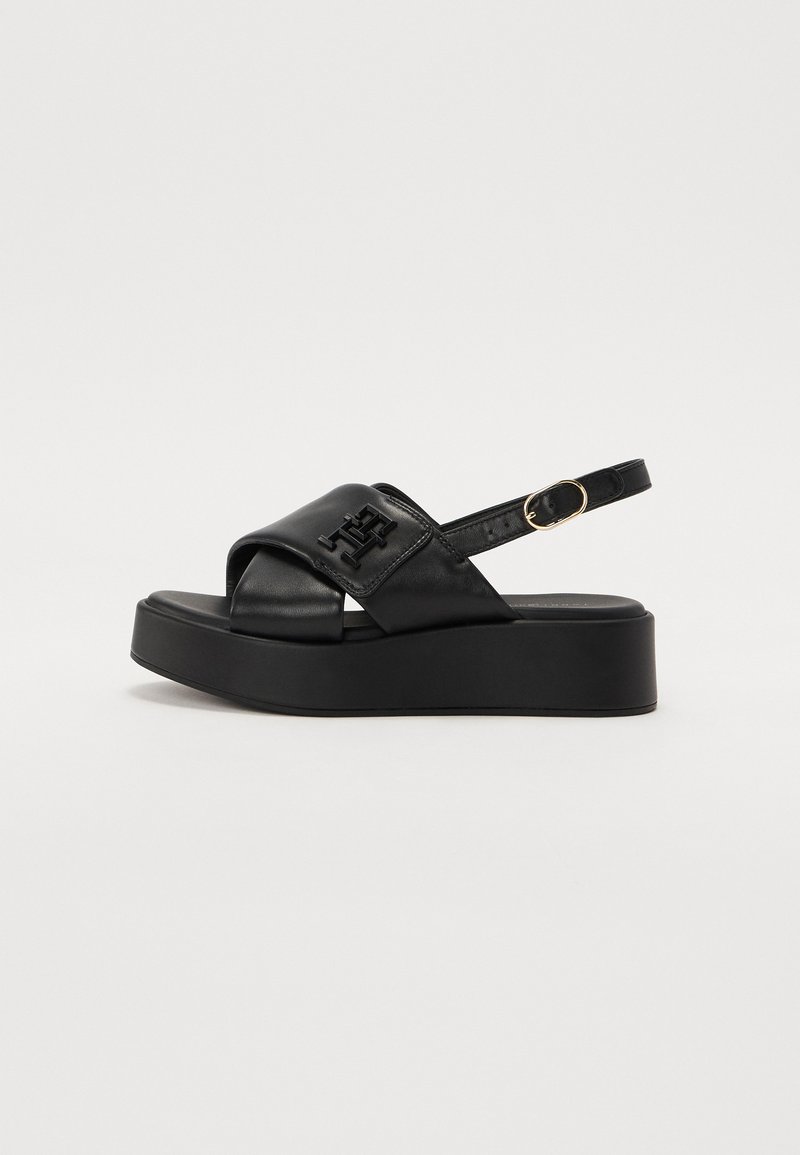 Tommy Hilfiger LOGO PADDED SANDAL - Platform sandals - black - Zalando.ie