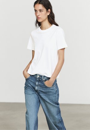 Massimo Dutti 100% COTTON INTERLOCK CREW NECK T-SHIRT - T-shirts basic - white