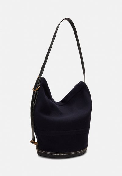 Polo Ralph Lauren Leather Trim Flannel Sling Bucket Bag - Torbica - navy