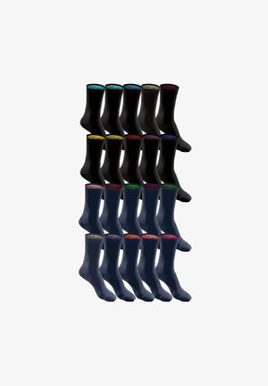 H.I.S UNISEX, 20 PAAR, GROSSPACKUNG, FREIZEIT - Socken - schwarz blau mix