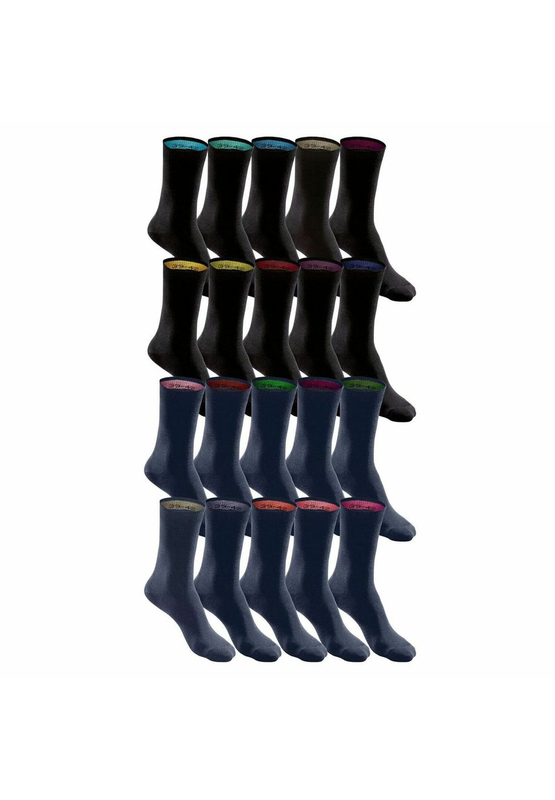 H.I.S UNISEX, 20 PAAR, GROSSPACKUNG, FREIZEIT  - Calcetines - schwarz   blau mix