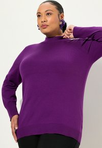 Ulla Popken STEHKRAGEN - Maglione - dark purple