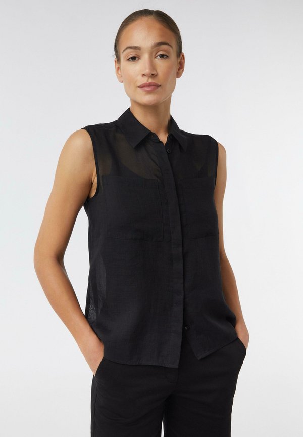 ÄRMELLOSE MIT AUFGESETZTEN TASCHEN - Hemdbluse - schwarz