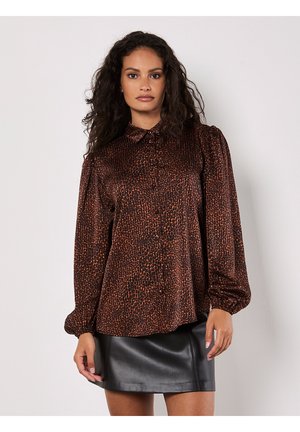 ANIMAL PRINT SELF STRIPE - Camicia - rust