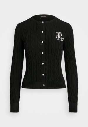 Lauren Ralph Lauren CABLE KNIT COTTON CARDIGAN - Strickjacke - black