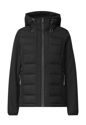 Street One, SOFTSHELJACKE MIT KAPUZE UND STEPPDETAILS - Veste mi-saison - black
