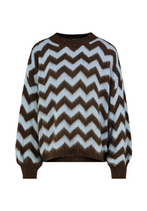 PULLOVER MIT ÜBERSCHNITTENER SCHULTER - Strickpullover - light-blue