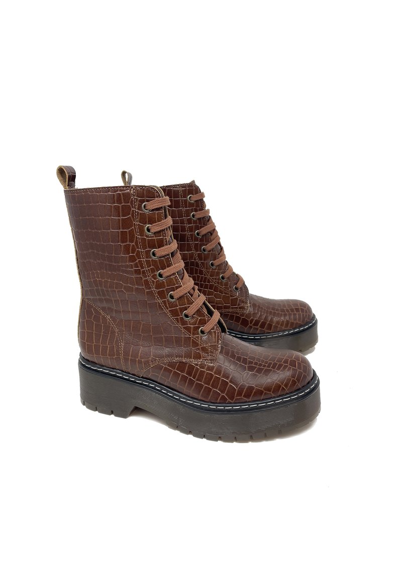 Damen Ankle Boots | HANKS Plateaustiefelette marrón/braun - UW21497 Damen Ankle Boots | HANKS Plateaustiefelette marrón/braun - UW21497
