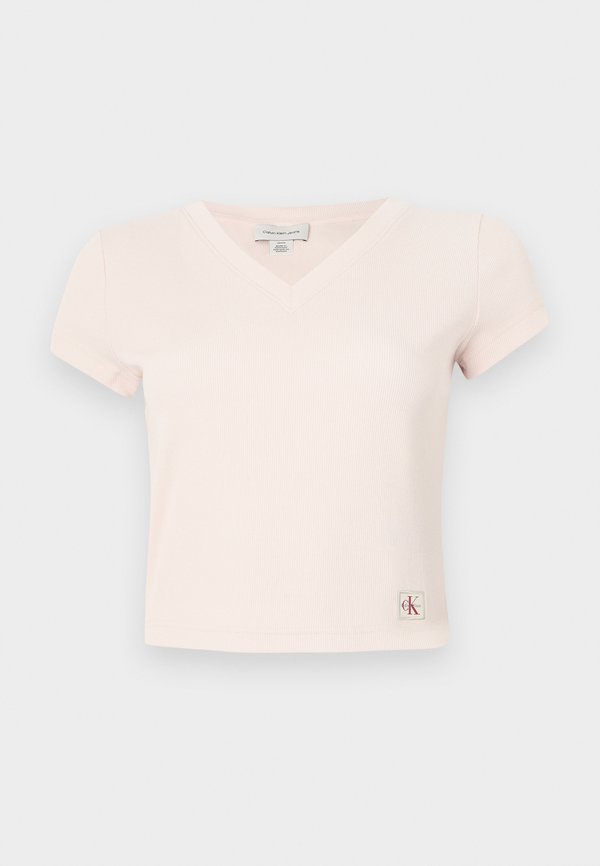 WOVEN LABEL V NECK TEE - Basic T-shirt2