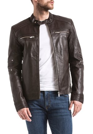 BLUE WELLFORD - Chaqueta de cuero - brown