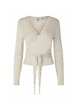 Pieces, WRAP TOP PCBARBERA ROYA - T-shirt à manches longues - silver lining