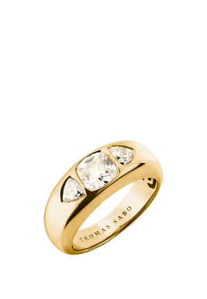 MIT FACETTIERTEN ZIRKONIASTEINEN BOLD ELEGANCE - Ring - gelbgoldfarben/weiß