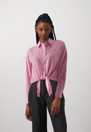 ONLLECEY STRIPE KNOT SHIRT - Skjortebluser - cloud dancer/raspberry rose