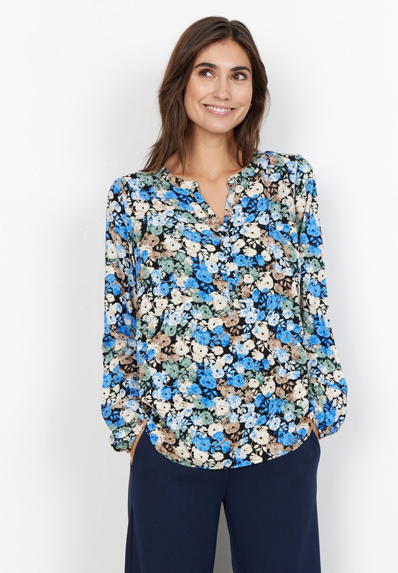 Zoya Silk Mix Blouse - Blue