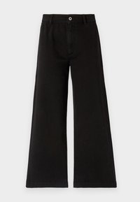 WIDE CROP TANIA - Flared Jeans - black