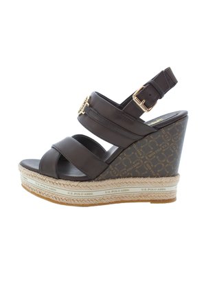 AYLIN - Espadrilles - dark brown metallic gold