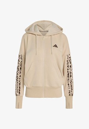 adidas Sportswear, ADIDAS SPORTSWEAR SEASONAL ESSENTIALS ANIMAL PRINT 3-STRIPES FULL-ZIP HOODED TRACK TOP - Sweatjakke - crystal linen multicolor khaki six