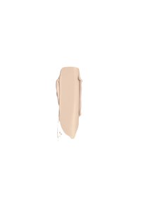 Beige crèmige cosmetica swatch met een gladde, matte textuur, met zachte randen en een lichte glans. Ideaal voor gebruik als foundation of concealer.