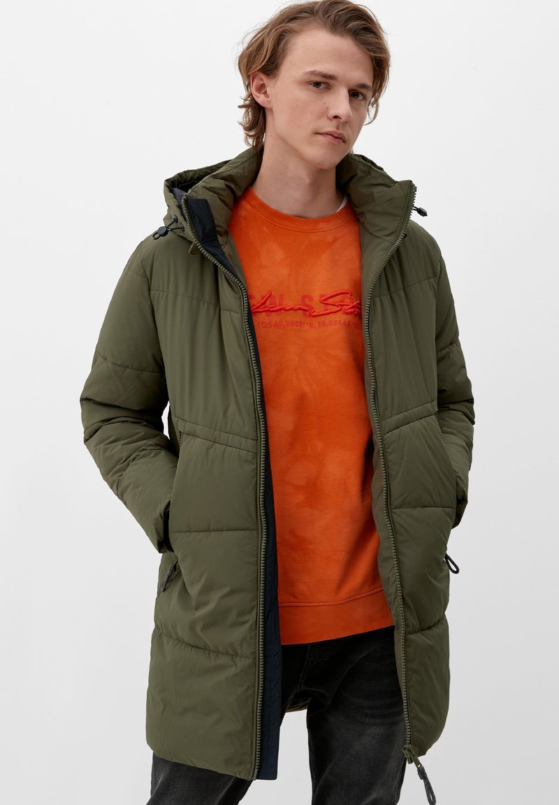 QS MIT ABNEHMBARER KAPUZE - Manteau d'hiver - forest night
