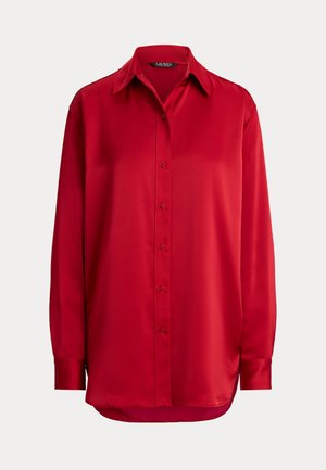 Lauren Ralph Lauren, RELAXED FIT SATIN CHARMEUSE SHIRT - Πουκαμίσα με κουμπιά - red