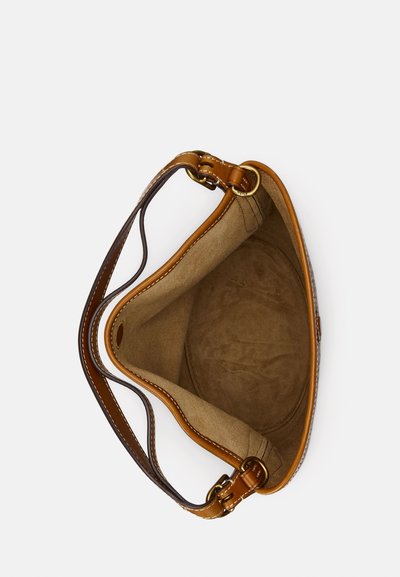 Polo Ralph Lauren PLAID SMALL BELLPORT BUCKET BAG - Ručna torba - brown