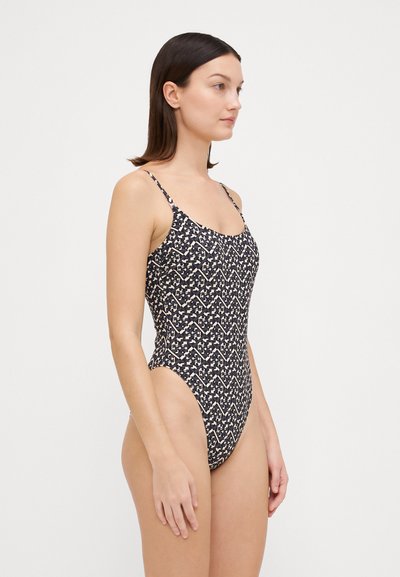 Tory Burch PRINTED GEMINI TANK SUIT - Traje de baño - black/white