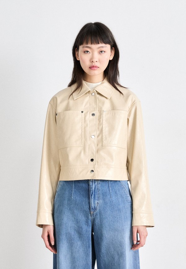 JELT - Faux leather jacket - open beige