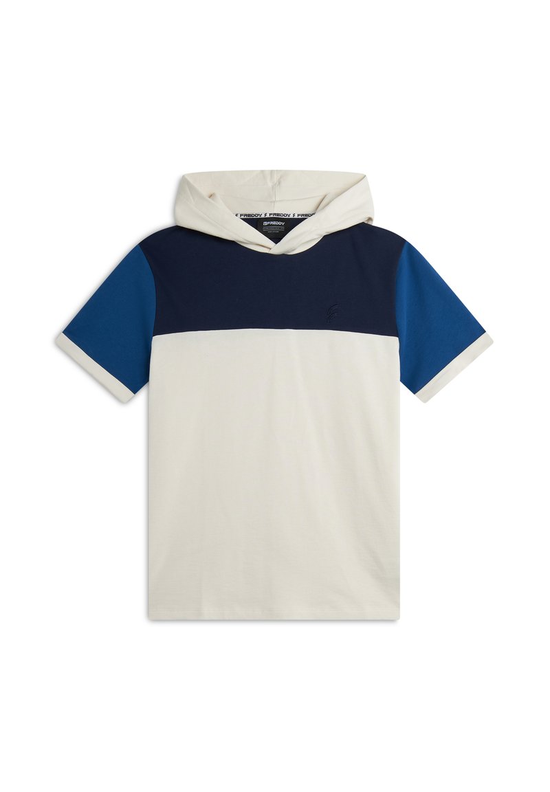 Freddy A MANICHE CORTE CON DESIGN COLOUR BLOCK - Camiseta estampada - panna
