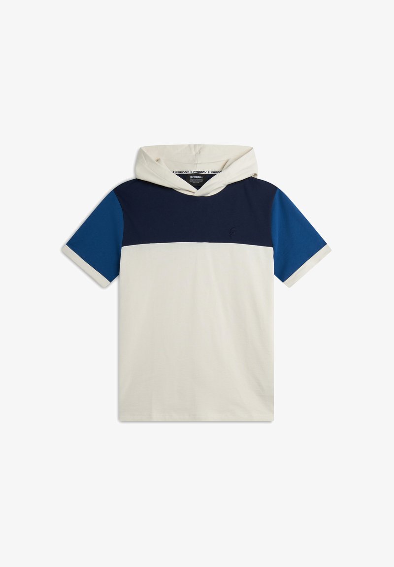Freddy A MANICHE CORTE CON DESIGN COLOUR BLOCK - Camiseta estampada - panna