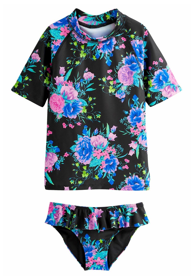Next 2 PIECE SUNSAFE SWIM SET Bikini black floral/noir ZALANDO.FR