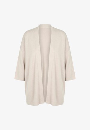 Ulla Popken, OVERSIZED SHAWL COLLAR 3/4 SLEEVE CARDIGAN - Gilet - grey beige