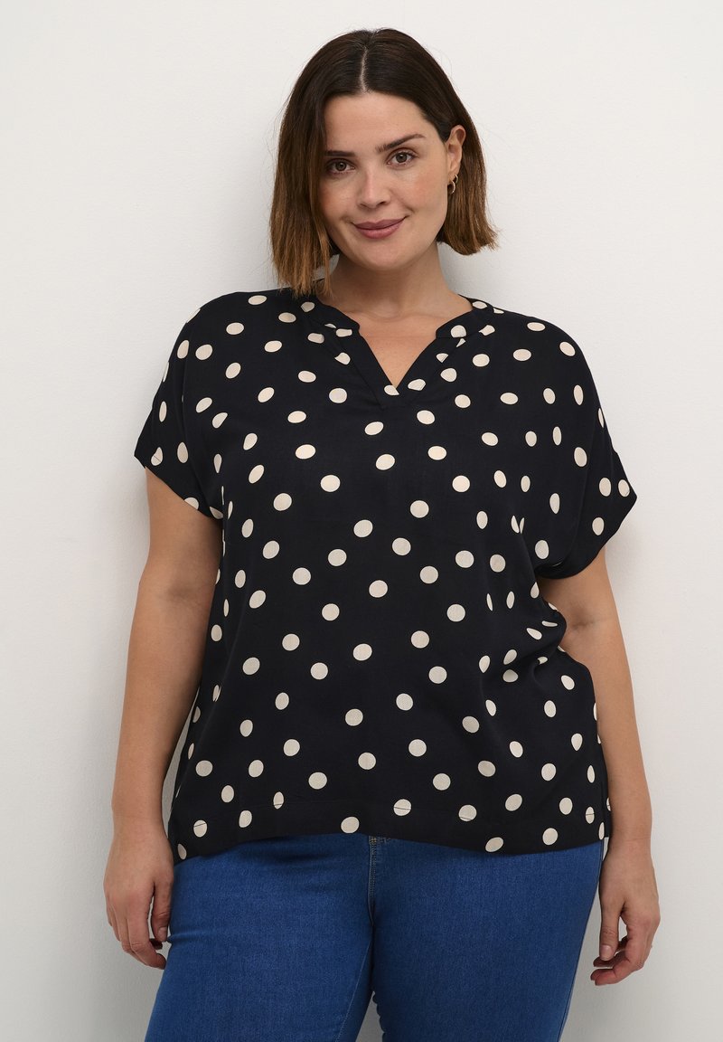 Kaffe Curve - ANNY - Blus - black turtledove dot, Förstora