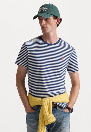 CUSTOM SLIM FIT STRIPED JERSEY 
 - Apdrukāts T-krekls - old royal/white