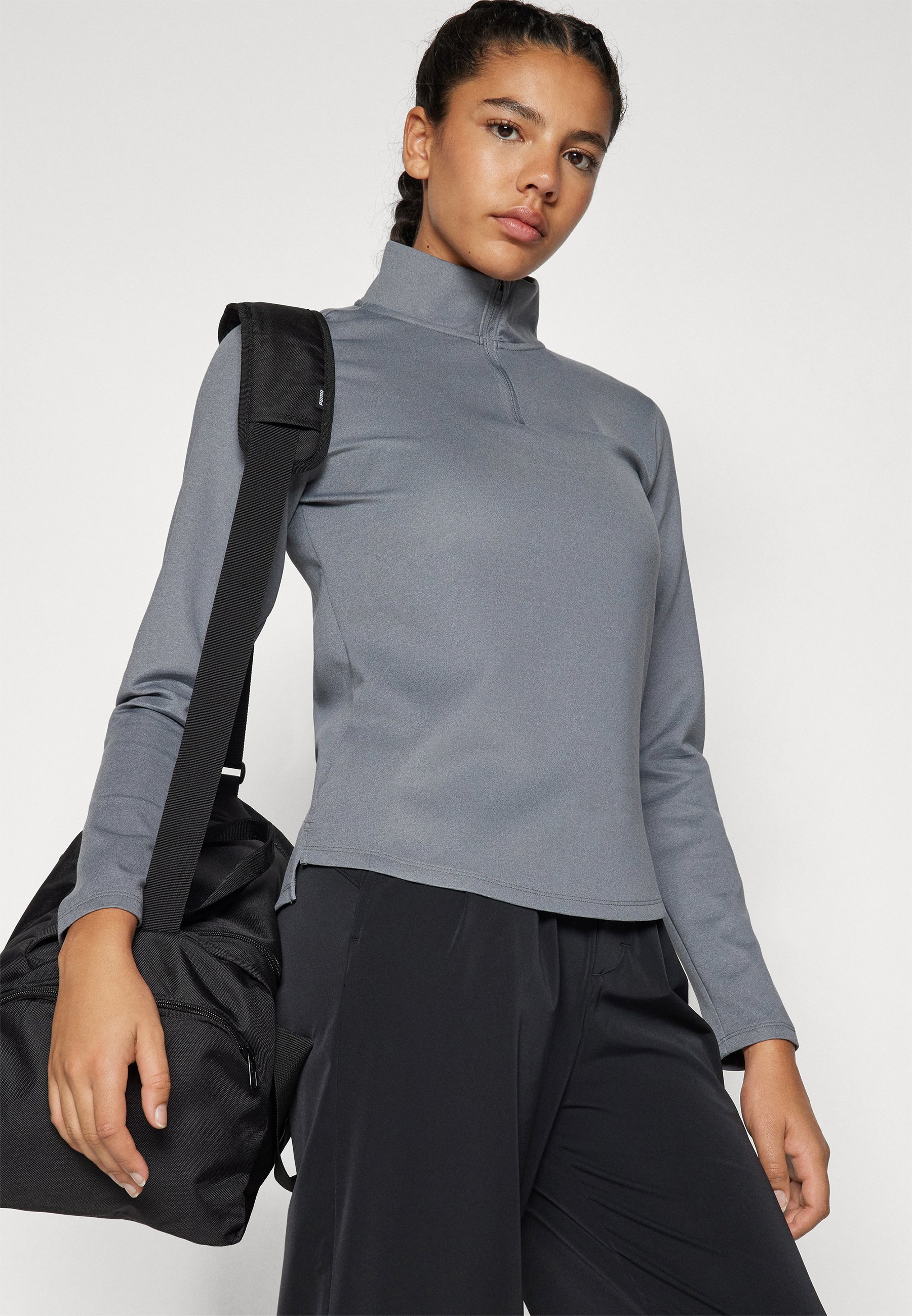 nike half zip grey top