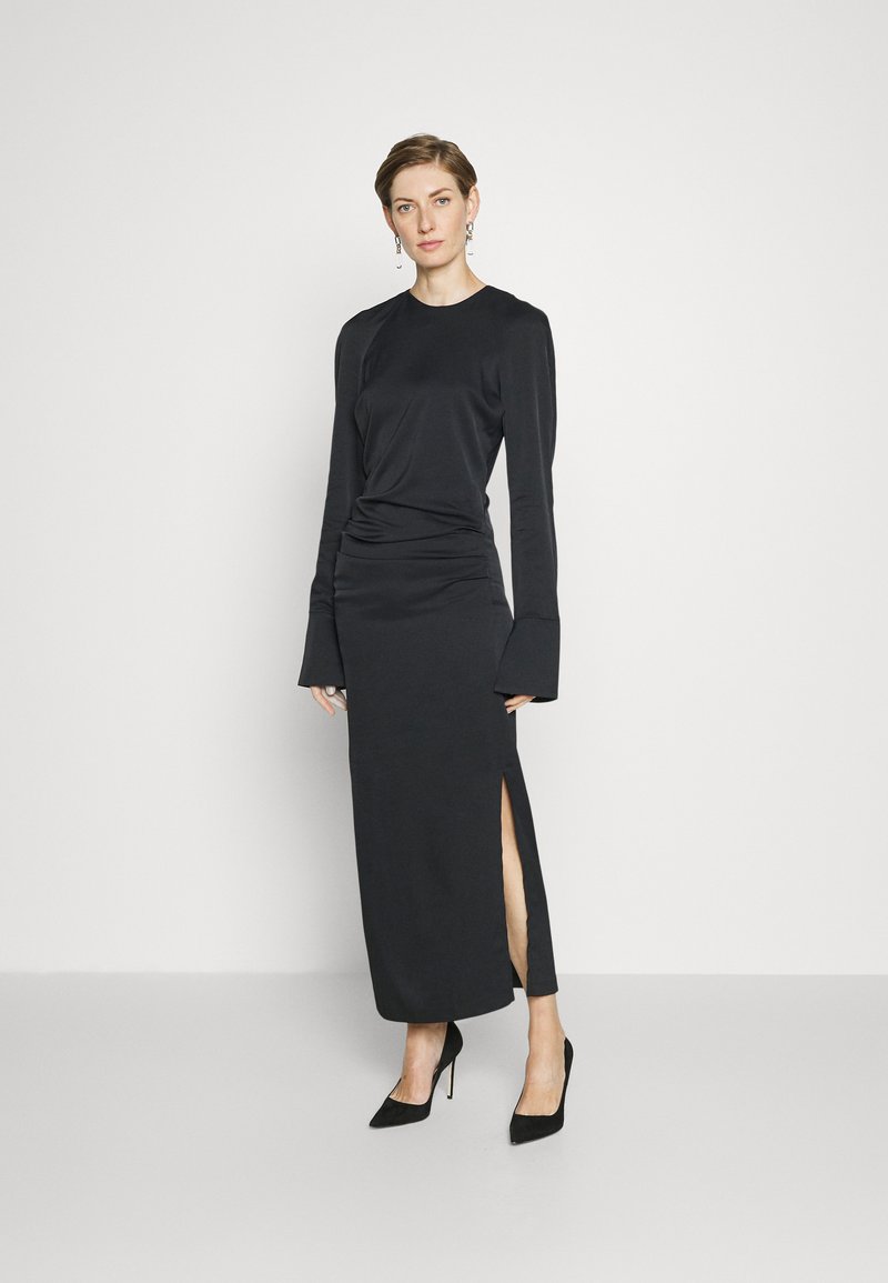 sleeve beach dress SEAWEED LONG – PatBO Color:Black* Black Backless Mini Dress styleattribute-brat