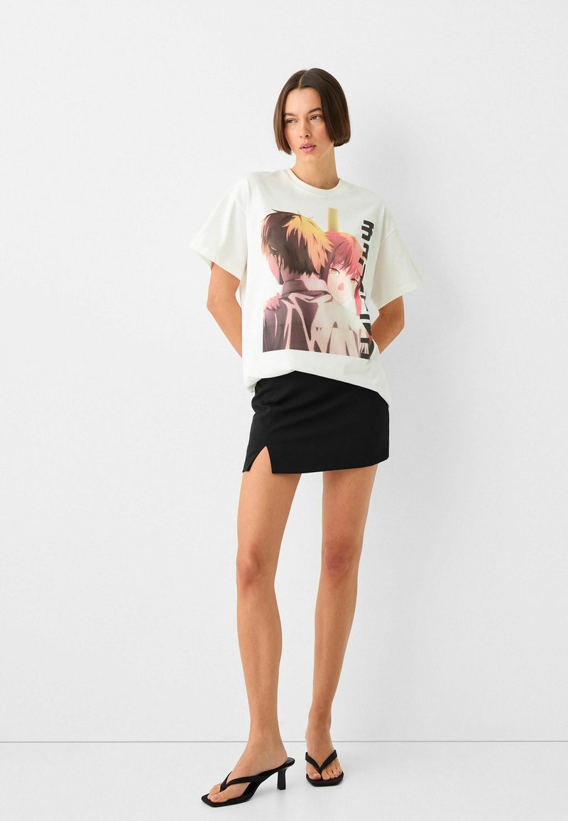 Bershka T-shirt print wit