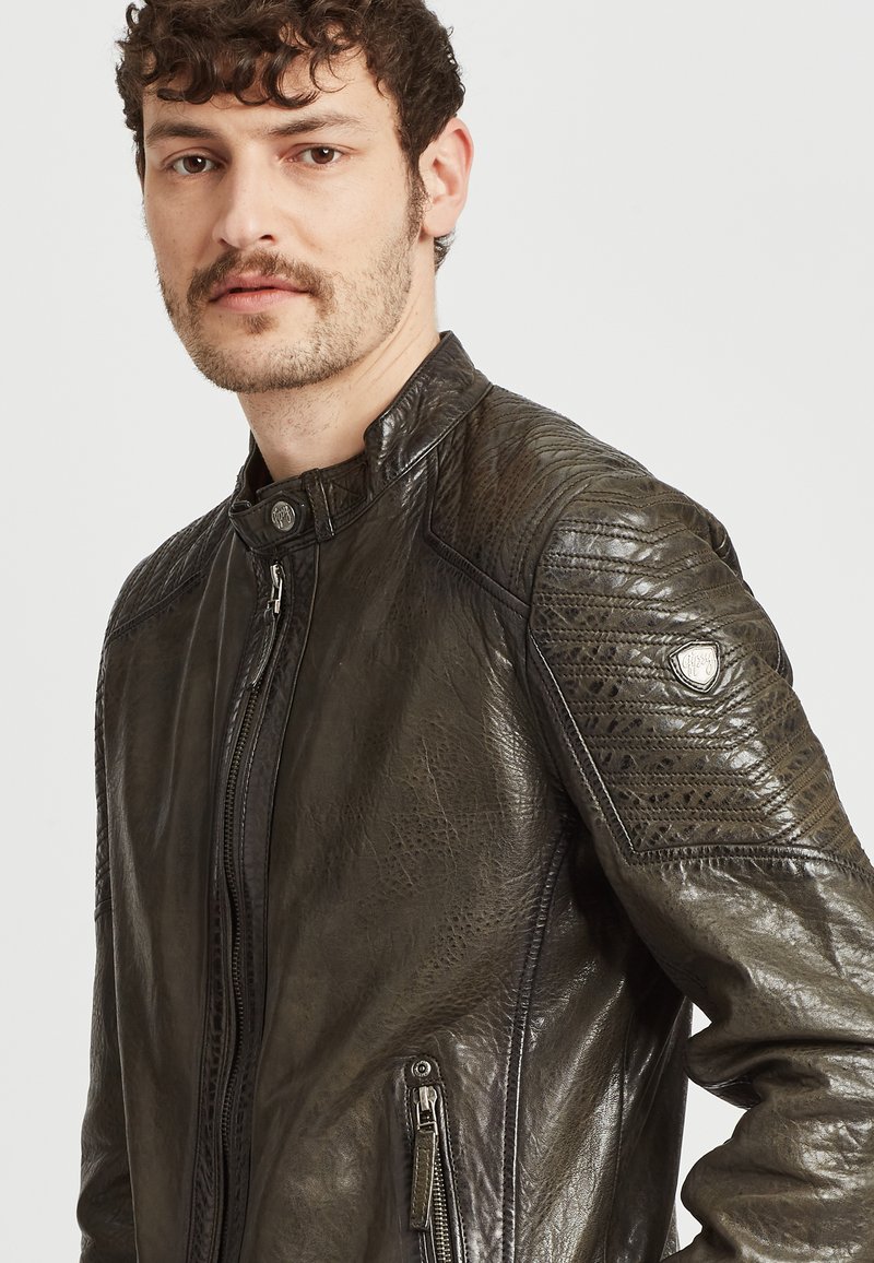 Herren Leichte Jacken | Gipsy GMDAMION Lederjacke dark olive/oliv - WU77674 Herren Leichte Jacken | Gipsy GMDAMION Lederjacke dark olive/oliv - WU77674